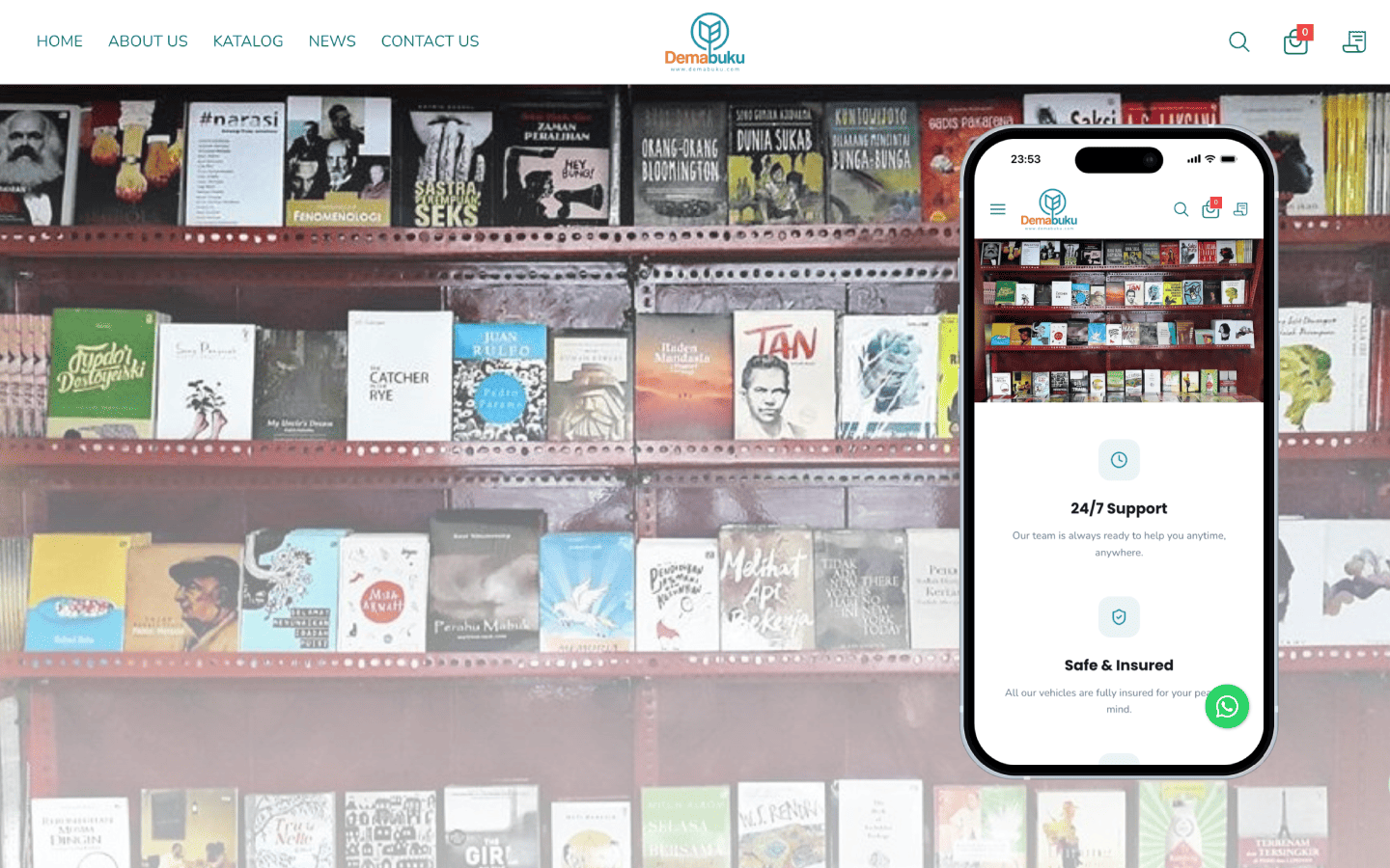 Tampilan website Demabuku